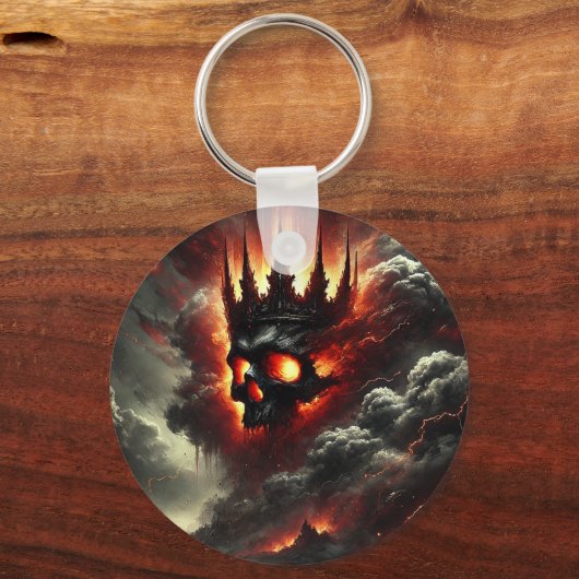 Gothic Fiery Skull Schlüsselanhänger (Vorderseite)