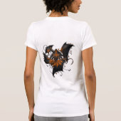 Gothic Fire Dragon Krieger Illustration T-Shirt (Rückseite)