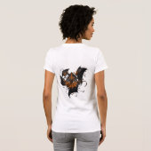 Gothic Fire Dragon Krieger Illustration T-Shirt (Schwarz voll)