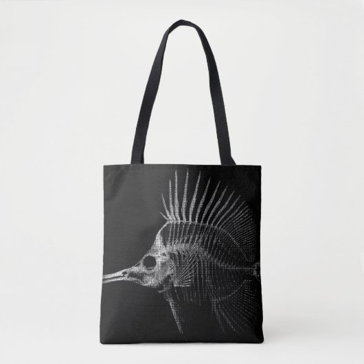 Gothic Fish Skeleton X-Ray Tote Bag Tasche (Vorderseite)