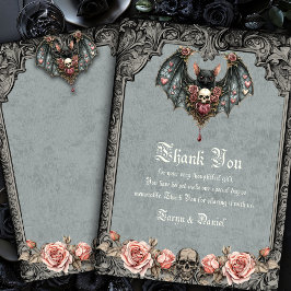 Gothic Fledermaus Hochzeit Dankeskarten Einladung