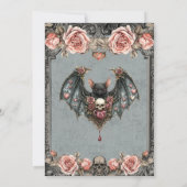 Gothic Fledermaus Hochzeits-Einladung Einladung (Rückseite)