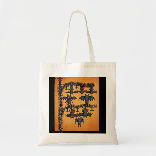 Gothic-Fledermäuse Halloween-Tasche Tragetasche (Vorne)