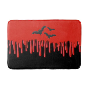 Gothic Fledermäuse & rote triefende Blut Halloween Badematte
