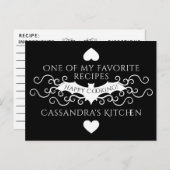 Gothic Fledermausrezept Postkarte (Vorne/Hinten)