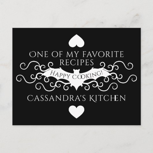 Gothic Fledermausrezept Postkarte (Vorderseite)