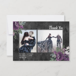 Gothic Floral 2 Foto Black Wedding Danke Karte