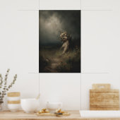 Gothic Floral Art With Wilted Bouquet, Dark Poster (Küche)