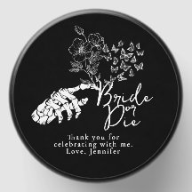 Gothic Floral Black Bachelorette Party Thank You