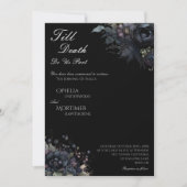 Gothic floral Black bis zum Tod Hochzeitsdetails u Einladung (Vorderseite)