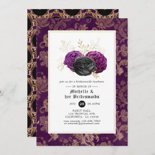 Gothic Floral Bridesmaids Luncheon Einladung