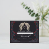 Gothic Floral Castle Wedding RSVP Karte (Stehend Vorderseite)