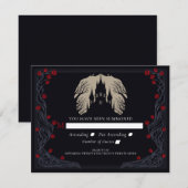 Gothic Floral Castle Wedding RSVP Karte (Vorne/Hinten)