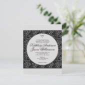 Gothic Floral Damask Monogram Wedding Einladung (Stehend Vorderseite)