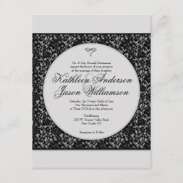 Gothic Floral Damask Monogram Wedding Einladung