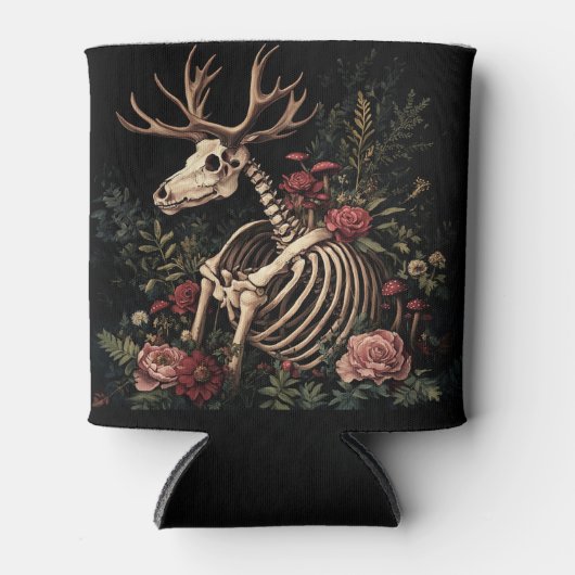 Gothic Floral Deer Skeleton Dosenkühler (Vorderseite)