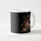 Gothic Floral Deer Skeleton Jumbo-Tasse (Vorderseite Rechts)