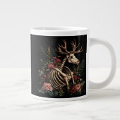 Gothic Floral Deer Skeleton Jumbo-Tasse (Rechts)