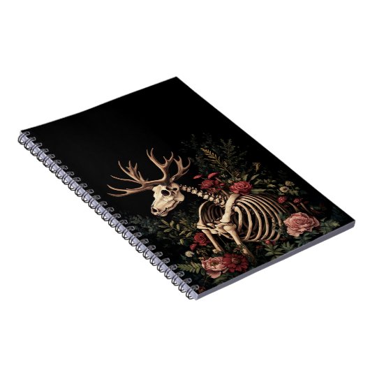 Gothic Floral Deer Skeleton Notizblock (Rechte Seite)