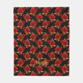 Gothic Floral Fleece Blanket (Vorderseite)