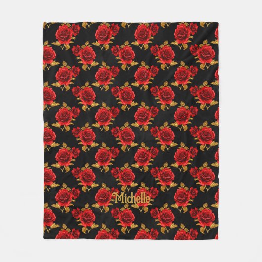 Gothic Floral Fleece Blanket (Vorderseite)