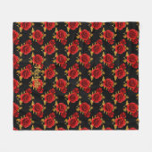 Gothic Floral Fleece Blanket (Vorderseite (Horizontal))