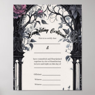 Gothic Floral Garden Gate Handfastzertifikat Poster