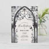 Gothic Floral Garden Gate Pagan Handfasts Einladung (Stehend Vorderseite)