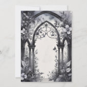 Gothic Floral Garden Gate Pagan Handfasts Einladung (Rückseite)