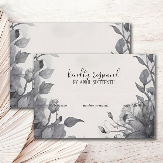 Gothic Floral Garden Gate Pagan Handfasts RSVP Karte