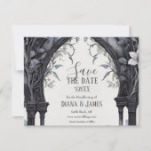 Gothic Floral Garden Gate Pagan Handfasts Save The Date (Vorderseite)