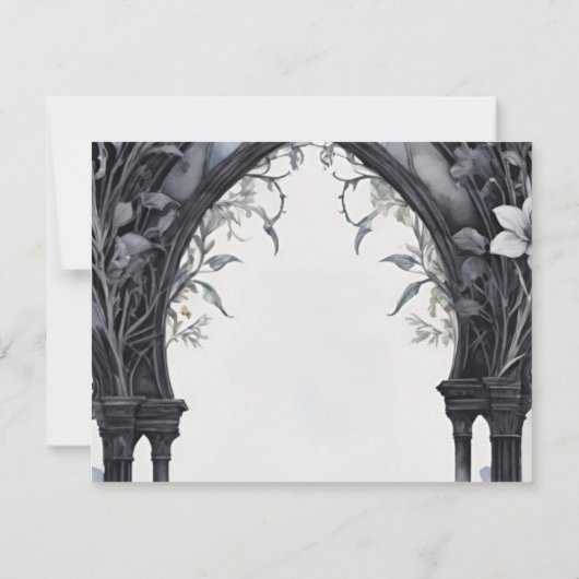 Gothic Floral Garden Gate Pagan Handfasts Save The Date (Rückseite)