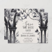 Gothic Floral Garden Gate Pagan Handfasts Save The Date (Vorne/Hinten)