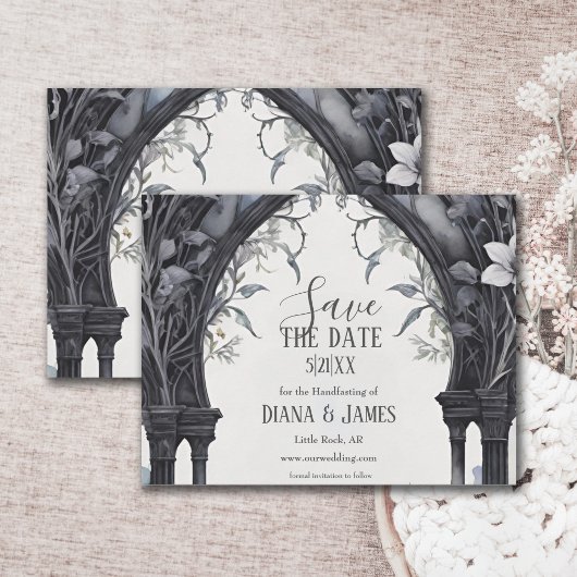 Gothic Floral Garden Gate Pagan Handfasts Save The Date