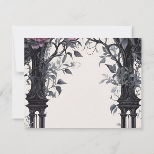 Gothic Floral Garden Gate Pagan Handfasts Save The Date (Rückseite)