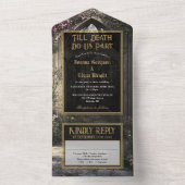 Gothic Floral Garden Wedding All In One Einladung (Innen)