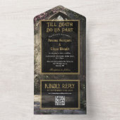 Gothic Floral Garden Wedding QR Code All In One Einladung (Innen)
