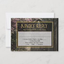 Gothic Floral Garden Wedding RSVP Karte