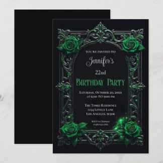 Gothic Floral Geburtstagseinladung Einladung