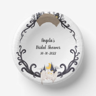 Gothic Floral Geister Fledermäuse Kranz Halloweddi Pappteller