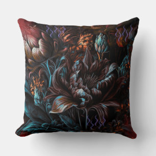 Gothic Floral Glitzer Neon Floral Kissen