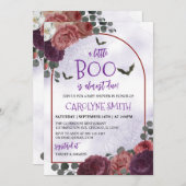 Gothic Floral Halloween Baby Shower Einladung (Vorne/Hinten)