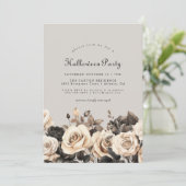 Gothic Floral Halloween Einladung (Stehend Vorderseite)