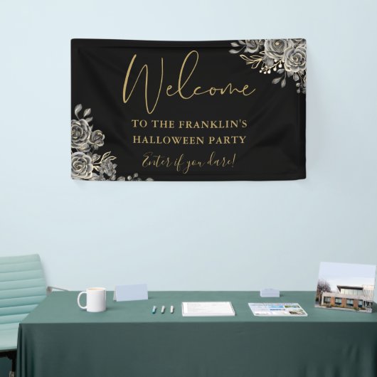 Gothic Floral Halloween-Party Willkommen Banner (Messeveranstaltung)