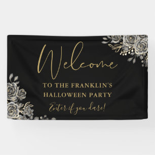 Gothic Floral Halloween-Party Willkommen Banner