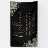 Gothic Floral Halloween-Party Willkommen Banner (Vertikal)