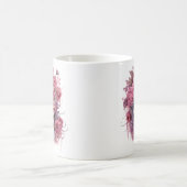 Gothic Floral Halloween Pink Skull Witch Girly Kaffeetasse (Mittel)