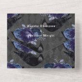 Gothic Floral Hochzeit alles in einer Einladung (Rückseite)