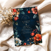 Gothic Floral Hochzeit im Herbst Einladung