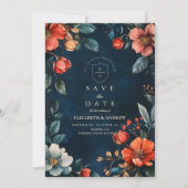 Gothic Floral Hochzeit im Herbst Save The Date (Vorderseite)